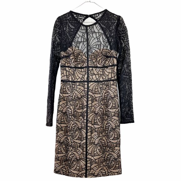 ML MONIQUE LHUILLIER Black Overtones Sheath Dress - Size 4 - Picture 2 of 14